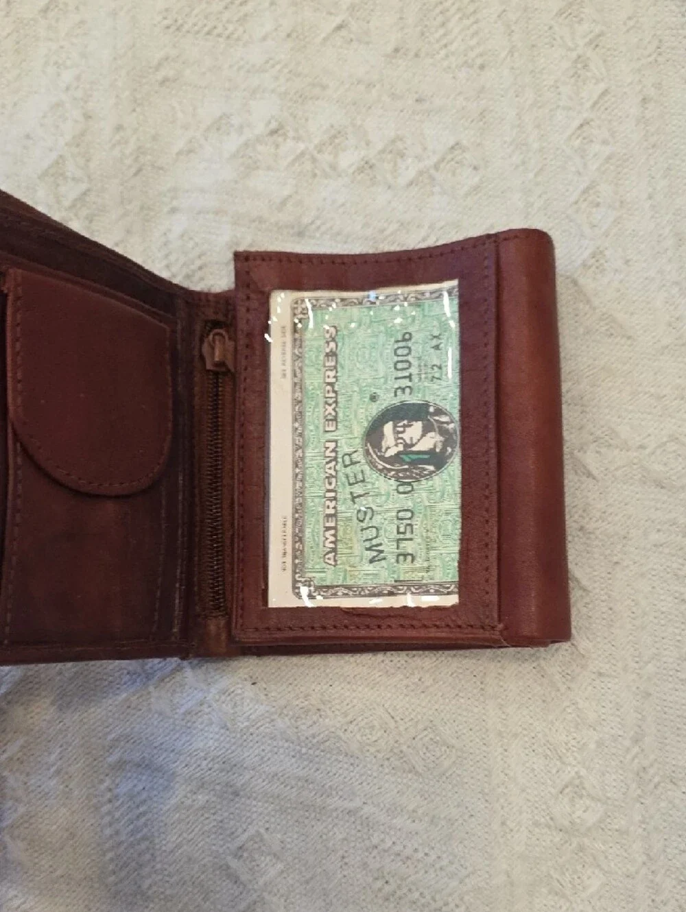 Brown Leather 'Mexico' Trifold Wallet